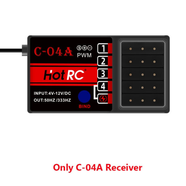 HotRC DS-4A 2.4G 4 Channel Single Hand RC Radio Transmitter with 4Ch Receiver Remote control for RC Car Boat Airplane — изображение 4