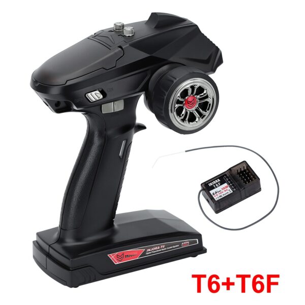 INJORA 2.4GHz Remote Control 6CH Digital Radio Transmitter with Gyro Receiver for 1/8 1/10 RC Car Boat Tank Crawler SCX10 - Image 4