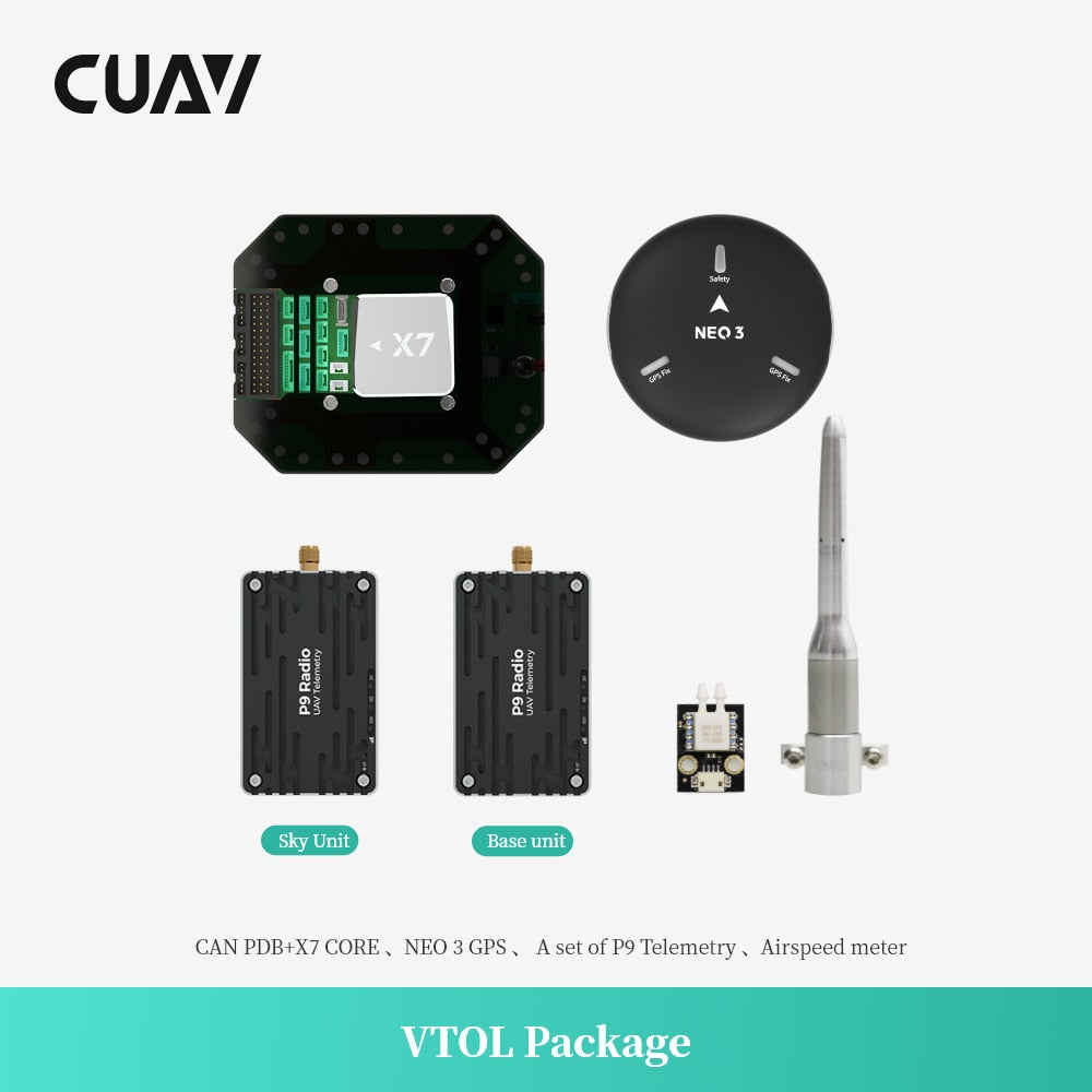 CUAV VTOL Kit Set X7 Core Carrier Board - With NEO 3 GPS P9 Telemetry Radio For Open Source Drone Flight Controller Pixhawk 2 CUAV VTOL Kit Set X7 Core Carrier Board - With NEO 3 GPS P9 Telemetry Radio For Open Source Drone Flight Controller Pixhawk — изображение 2