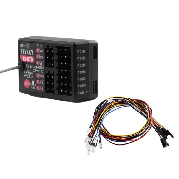 FLYSKY FS-R7D 7CH 2.4G Receiver - 12LED Car Light Group 3.5-9V PWM Lamp 5mm 3mm Set for RC Model Tank Vehicle FS-G7P Transmitter 8 FLYSKY FS-R7D 7CH 2.4G Receiver - 12LED Car Light Group 3.5-9V PWM Lamp 5mm 3mm Set for RC Model Tank Vehicle FS-G7P Transmitter — изображение 8