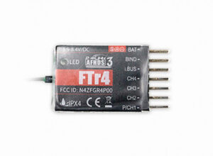 FLYSKY FTr4 Receiver - 2.4GHz 4ch AFHDS 3 protocol w/S-Bus/i-Bus/PPM/PWM Support & NB4/PL18 Compatibility