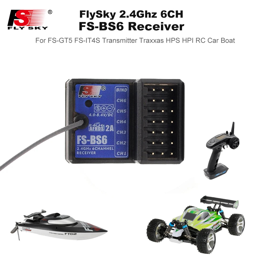 FlySky FS-BS6 2.4Ghz 6CH Receiver - AFHDS2 for FlySky FS-GT5 FS-IT4S Transmitter RC Car Boat 2 FlySky FS-BS6 2.4Ghz 6CH Receiver - AFHDS2 for FlySky FS-GT5 FS-IT4S Transmitter RC Car Boat - Image 2
