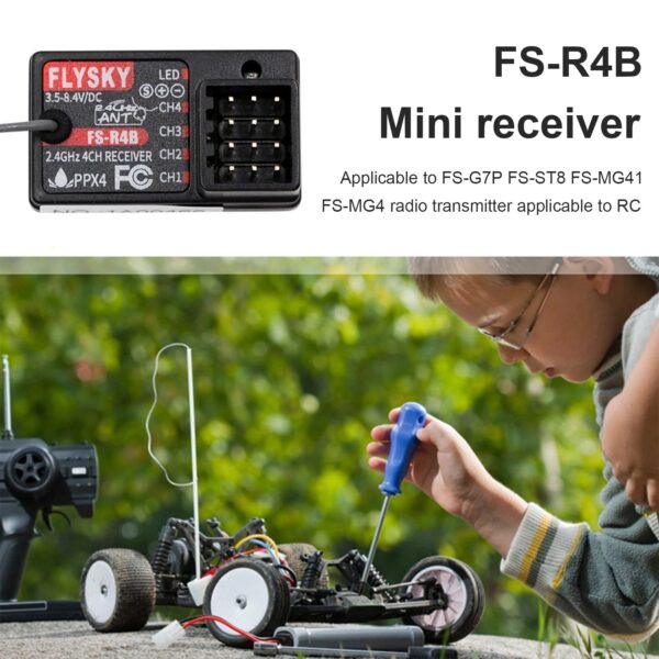 Flysky FS-R4B 4CH 2.4G Digital Receiver - Multifunctional Flysky FS-R4B Radio Transmitter Single Antenna for FS-G7P FS-ST8 FS-MG41  FS-MG4 - Image 4