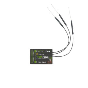 FrSky TW R12 Receiver - Dual 2.4G 12 Configurable Channel Ports, triple antennas, and dual XT30 power input connectors