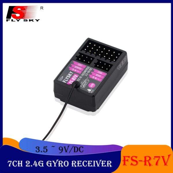 FLYSKY FS-R7V 7CH 2.4G Gyro Receiver - 3.5 ~ 9V/DC ANT Single Antenna PWM for RC Model Cars Boats Transmitter FS-G7P Accessories — изображение 3