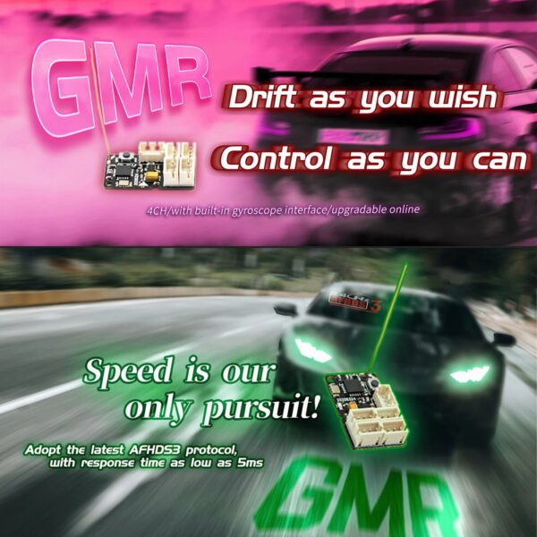 FLYSKY GMR 2.4GHz 4CH Receiver - AFHDS 3 PWM Output for RC Racing Vehicle Compatible with NB4/NB4 Lite Transmitters DIY Replacement — изображение 7