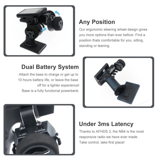 Flysky Noble NB4 2.4G 4CH Radio Transmitter - Remote Controller with FGR4 FGR4S Receiver AFHDS 3 Protocol for RC Car Boat Models 4 Flysky Noble NB4 2.4G 4CH Radio Transmitter - Remote Controller with FGR4 FGR4S Receiver AFHDS 3 Protocol for RC Car Boat Models - Image 4