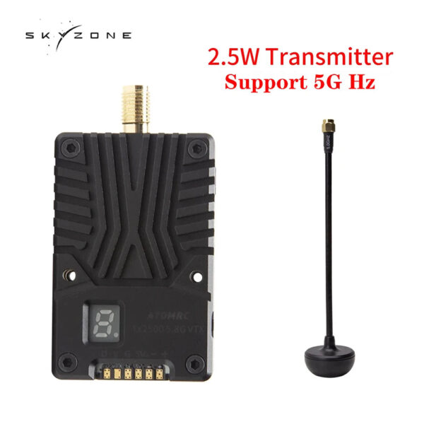 SKYZONE TX2500 5.8GHz 2.5W VTX - Video Transmitter CNC Shell Built-In Cooling Fan For RC FPV Freestyle Long Range Racing Drone 3 SKYZONE TX2500 5.8GHz 2.5W VTX - Video Transmitter CNC Shell Built-In Cooling Fan For RC FPV Freestyle Long Range Racing Drone — изображение 3