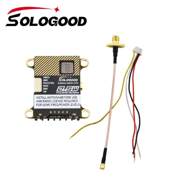 SoloGood 5.8G 2.5W 40CH VTX  - 0/25/400/800/1500/2500mW NTSC/PAL Video Transmitter For RC FPV Freestyle Long Range Racing Drone — изображение 8