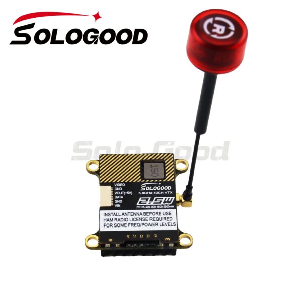 SoloGood 5.8G 2.5W 40CH VTX  - 0/25/400/800/1500/2500mW NTSC/PAL Video Transmitter For RC FPV Freestyle Long Range Racing Drone — изображение 6