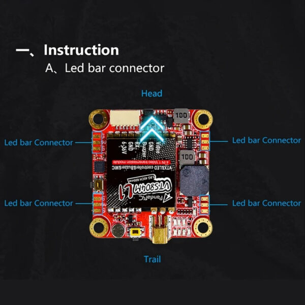 Pandarc VT5804M L1 VTX - 5.8G Interface Controller 25/100/200/400/600MW VTX Buzzer LED Controller Forrc FPV Racing Drones 4 Pandarc VT5804M L1 VTX - 5.8G Interface Controller 25/100/200/400/600MW VTX Buzzer LED Controller Forrc FPV Racing Drones — изображение 4