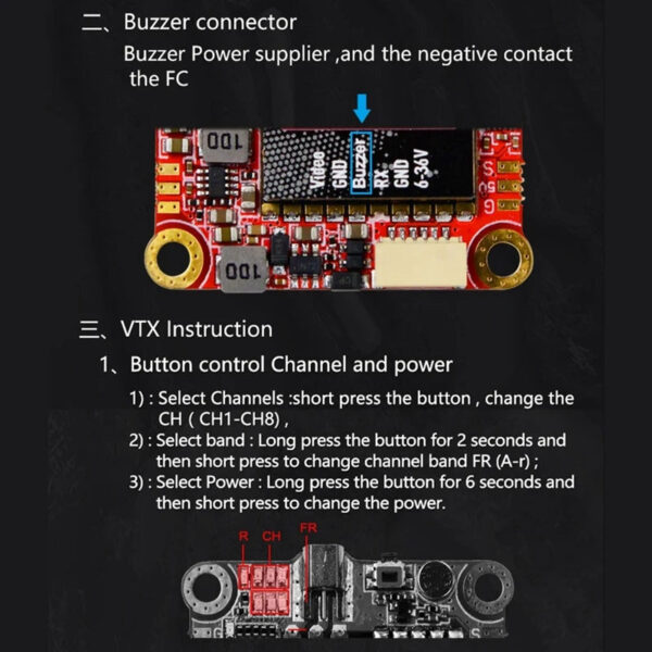 Pandarc VT5804M L1 VTX - 5.8G Interface Controller 25/100/200/400/600MW VTX Buzzer LED Controller Forrc FPV Racing Drones 3 Pandarc VT5804M L1 VTX - 5.8G Interface Controller 25/100/200/400/600MW VTX Buzzer LED Controller Forrc FPV Racing Drones — изображение 3