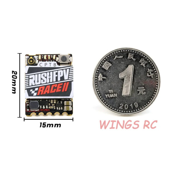 RUSH TANK RACE II VTX - 48CH PIT/25/50/200mW/MAX 5.8GHz Video Transmitter w/ Smart Audio 20x15mm 1.7g Stackable For FPV Racing Drone Micro Stacks - Image 5