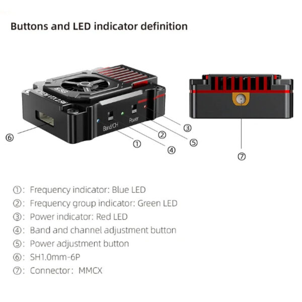 TOTEM 5.8G 2.5W 48CH VTX - 25mW/400mW/800mW/1600mW/2500mW 48CH 5.8GHz Switchable Video Transmitter For Fixed Wing Airplane FPV Drone 5 TOTEM 5.8G 2.5W 48CH VTX - 25mW/400mW/800mW/1600mW/2500mW 48CH 5.8GHz Switchable Video Transmitter For Fixed Wing Airplane FPV Drone — изображение 5