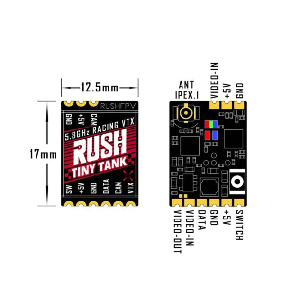 Rush Tiny Tank 5.8GHz 37CH 350mW VTX - 5V PIT/25/100/200/350mW TBS Smart Audio UFL FPV Video Transmitter 6 Rush Tiny Tank 5.8GHz 37CH 350mW VTX - 5V PIT/25/100/200/350mW TBS Smart Audio UFL FPV Video Transmitter — изображение 6