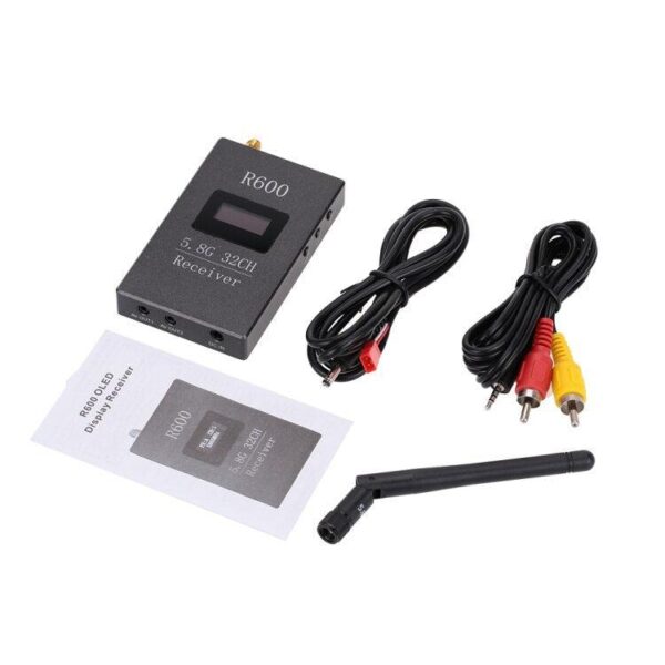 R600 Video Transmission Receiver - 5.8G 600mW 32CH AV Video High Sensitivity Image Transmission Receiver with OLED Display for FPV Drone Aerial Quad Photography — изображение 5