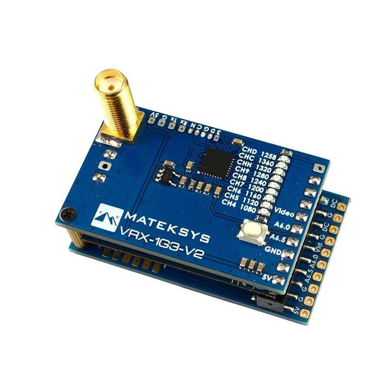 MATEKSYS VRX-1G3-V2 Receiver - 1.2Ghz 1.2g 9CH Wide band FPV Video Receiver for RC Drone Goggles Monitor Long range Matek System 1 MATEKSYS VRX-1G3-V2 Receiver - 1.2Ghz 1.2g 9CH Wide band FPV Video Receiver for RC Drone Goggles Monitor Long range Matek System