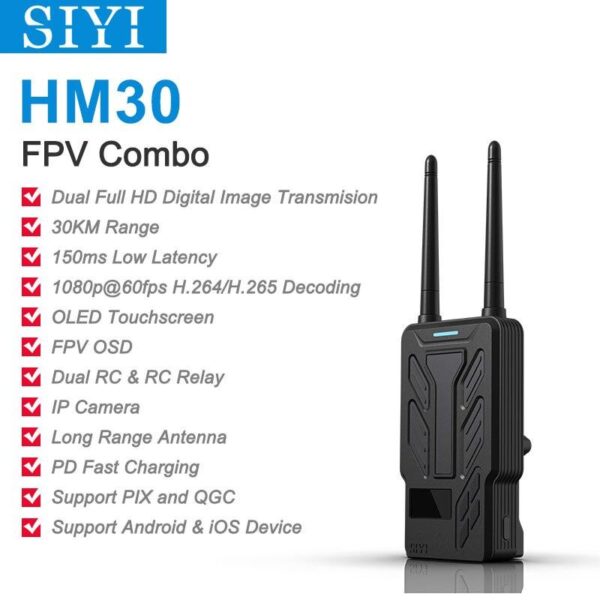 SIYI HM30 Transmitter - Full HD Digital Video Link Radio System Transmitter Remote Control OLED Touchscreen 1080p 60fps 150ms FPV OSD 30KM 10 SIYI HM30 Transmitter - Full HD Digital Video Link Radio System Transmitter Remote Control OLED Touchscreen 1080p 60fps 150ms FPV OSD 30KM - صورة SIYI HM30 Transmitter - Full HD Digital Video Link Radio System Transmitter Remote Control OLED Touchscreen 1080p 60fps 150ms FPV OSD 30KM - صورة 10