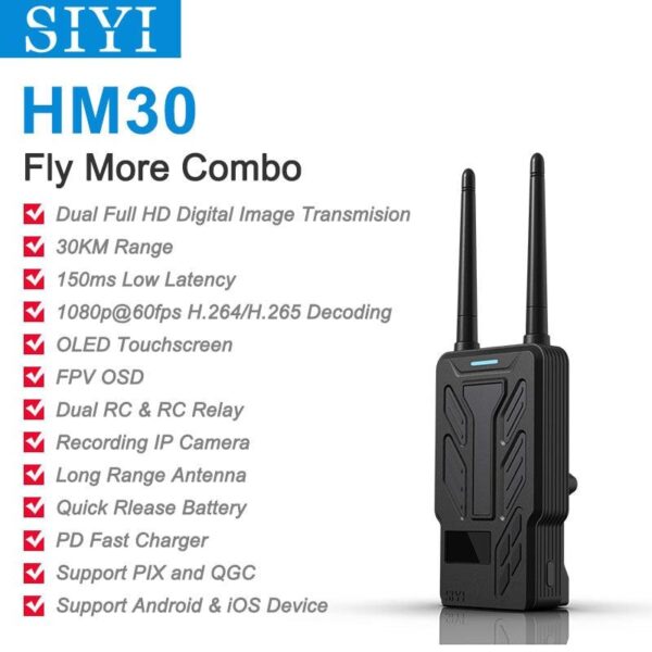 SIYI HM30 Transmitter - Full HD Digital Video Link Radio System Transmitter Remote Control OLED Touchscreen 1080p 60fps 150ms FPV OSD 30KM 6 SIYI HM30 Transmitter - Full HD Digital Video Link Radio System Transmitter Remote Control OLED Touchscreen 1080p 60fps 150ms FPV OSD 30KM - صورة SIYI HM30 Transmitter - Full HD Digital Video Link Radio System Transmitter Remote Control OLED Touchscreen 1080p 60fps 150ms FPV OSD 30KM - صورة 6
