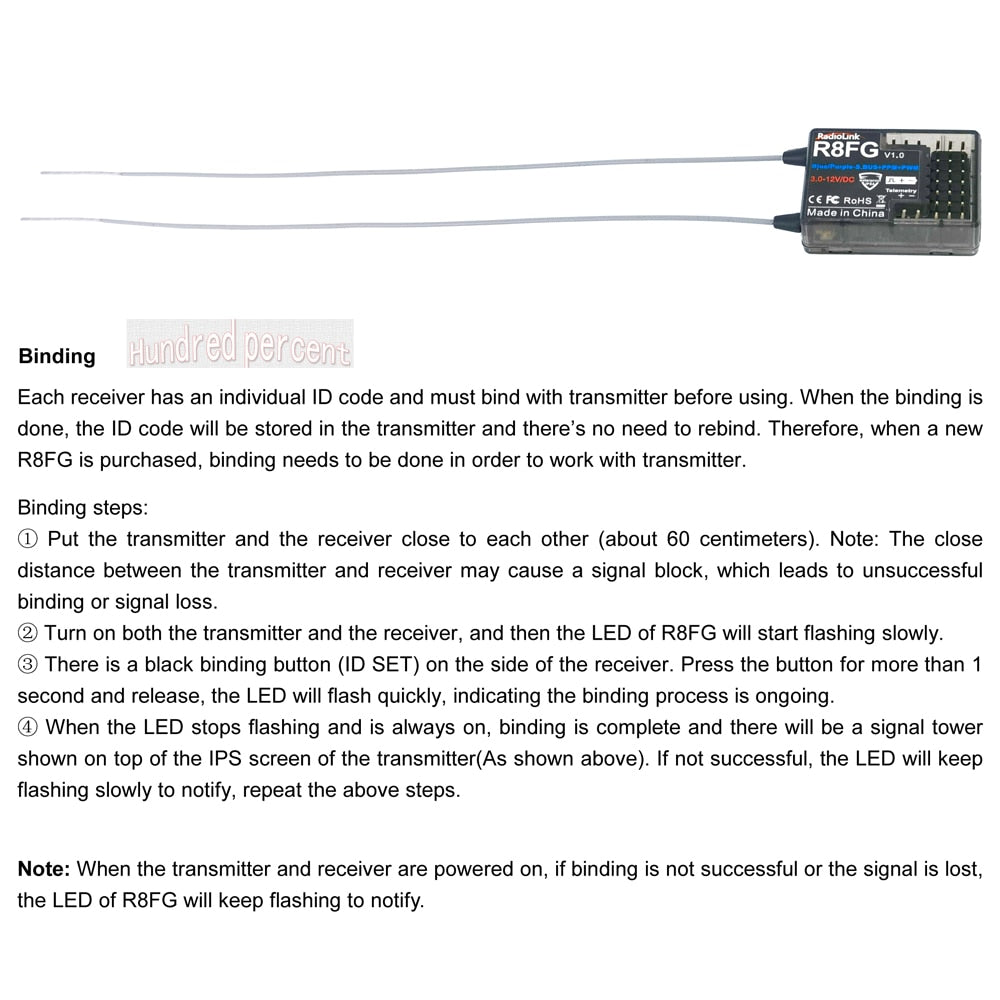 RadioLink R8FG 2.4GHz 8CH Dual Antenna Reciever High Voltage Integrated Gyro Version For Radiolinks RC6GS RC8X RC Transmitter 8 RadioLink R8FG 2.4GHz 8CH Dual Antenna Reciever High Voltage Integrated Gyro Version For Radiolinks RC6GS RC8X RC Transmitter — изображение 8