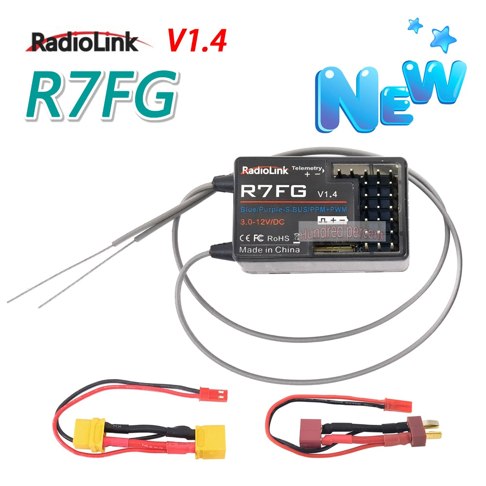 RadioLink R7FG 2.4GHz 7CH Dual Antenna Reciever - High Voltage Integrated Gyro Version For Radiolinks RC6GS RC Transmitter 2 RadioLink R7FG 2.4GHz 7CH Dual Antenna Reciever - High Voltage Integrated Gyro Version For Radiolinks RC6GS RC Transmitter — изображение 2