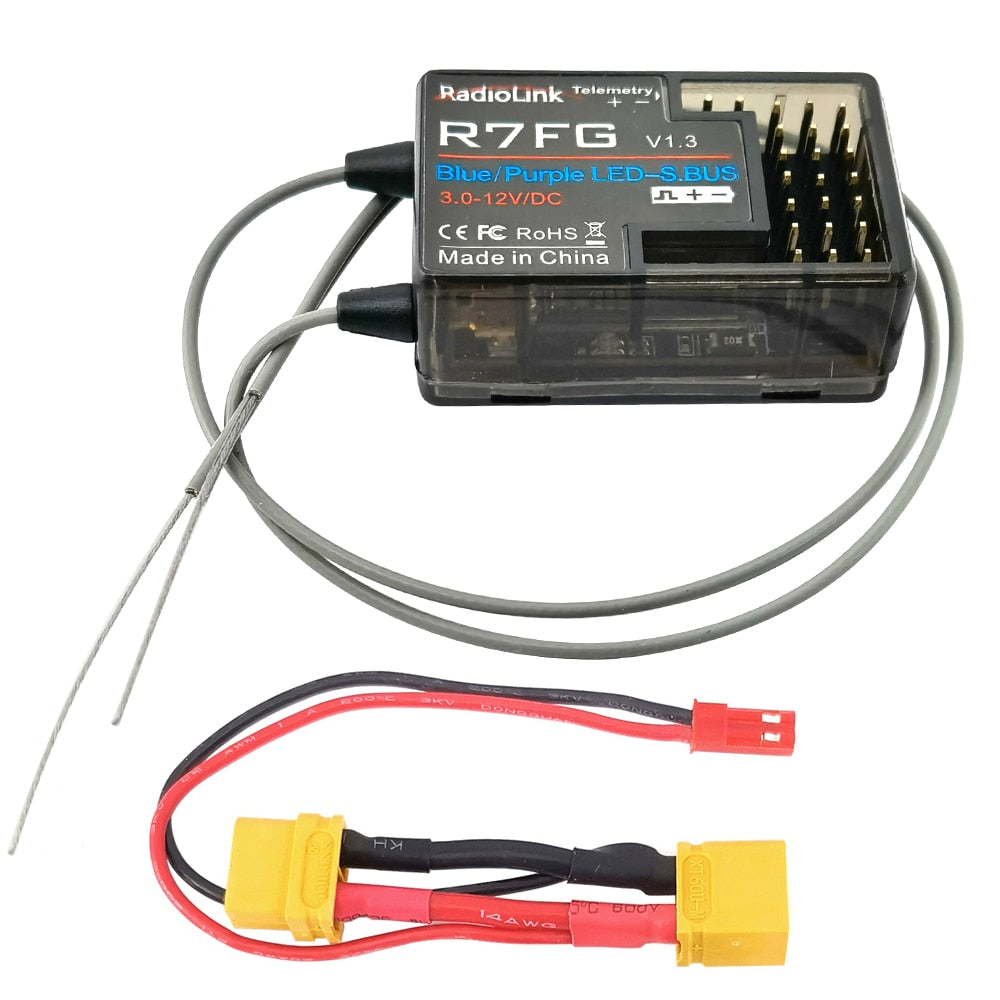 RadioLink R7FG 2.4GHz 7CH Dual Antenna Reciever - High Voltage Integrated Gyro Version For Radiolinks RC6GS RC Transmitter 1 RadioLink R7FG 2.4GHz 7CH Dual Antenna Reciever - High Voltage Integrated Gyro Version For Radiolinks RC6GS RC Transmitter