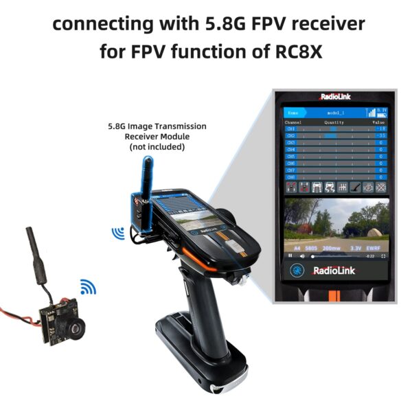 Radiolink EWRF 708R Receiver - 5.8G 48CH Wireless Audio/Video FPV Receiver Module for RC8X Transmitter - Image 8