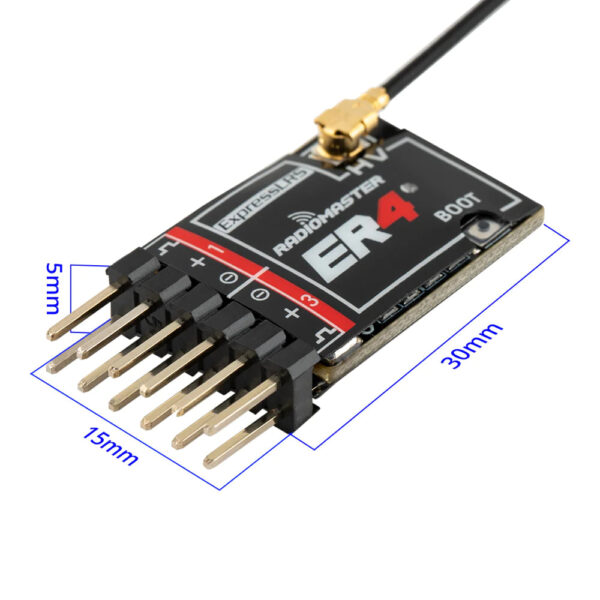 RadioMaster ER4 2.4GHz ELRS PWM Receiver - Light Weight and Small Size Suitable for Small Aircraft,FPV Drone, RC Car, Boat 4 RadioMaster ER4 2.4GHz ELRS PWM Receiver - Light Weight and Small Size Suitable for Small Aircraft,FPV Drone, RC Car, Boat - صورة RadioMaster ER4 2.4GHz ELRS PWM Receiver - Light Weight and Small Size Suitable for Small Aircraft,FPV Drone, RC Car, Boat - صورة 4