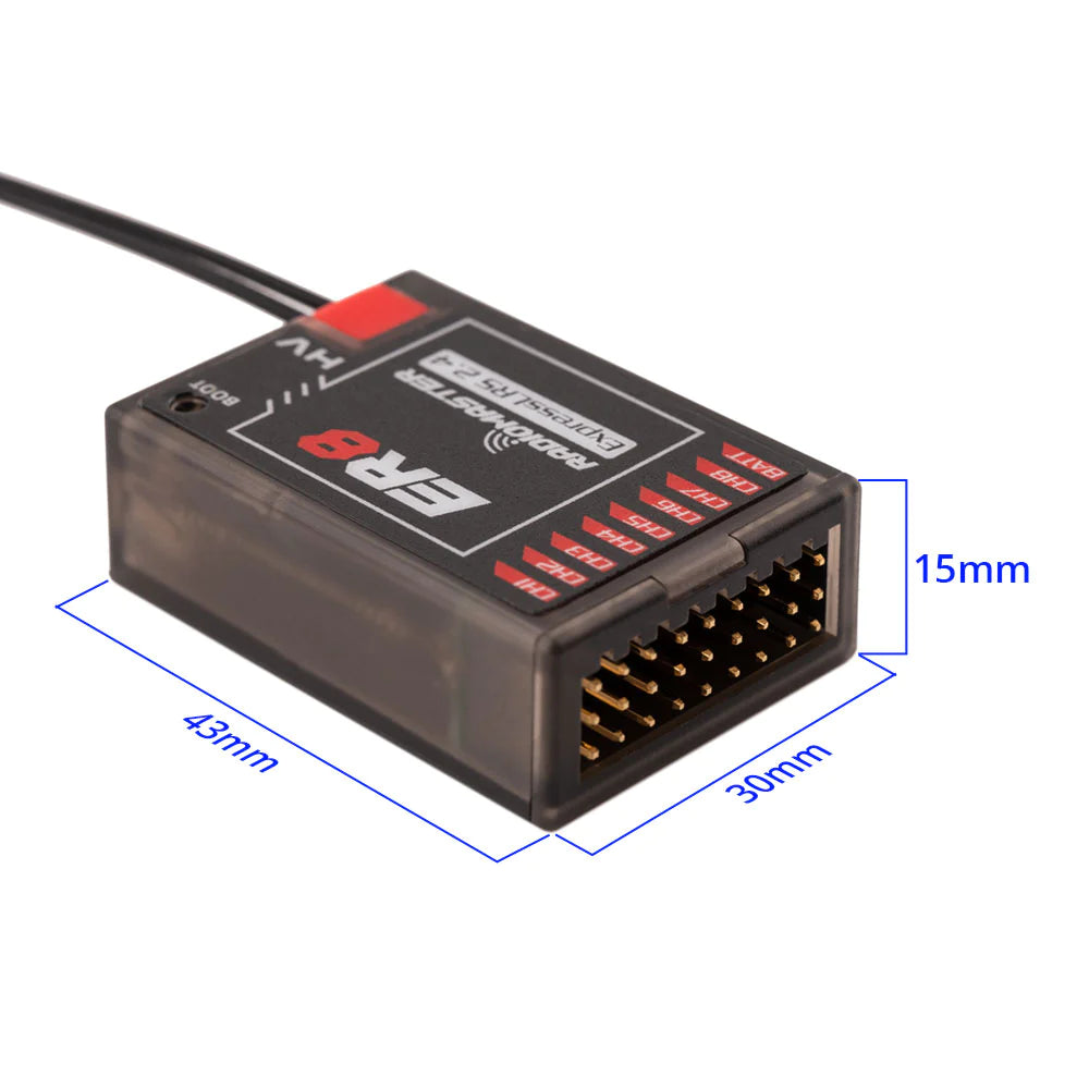 RadioMaster ER8 2.4GHz ELRS PWM Receiver - 100mw PWM Receiver Specially Designed For Fixed-wing Aircraft Airplane Drone With Dual Antenna 5 RadioMaster ER8 2.4GHz ELRS PWM Receiver - 100mw PWM Receiver Specially Designed For Fixed-wing Aircraft Airplane Drone With Dual Antenna - Image 5