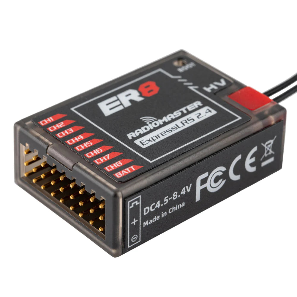 RadioMaster ER8 2.4GHz ELRS PWM Receiver - 100mw PWM Receiver Specially Designed For Fixed-wing Aircraft Airplane Drone With Dual Antenna 2 RadioMaster ER8 2.4GHz ELRS PWM Receiver - 100mw PWM Receiver Specially Designed For Fixed-wing Aircraft Airplane Drone With Dual Antenna - Image 2
