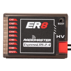 RadioMaster ER8 2.4GHz ELRS PWM Receiver - 100mw PWM Receiver Specially Designed For Fixed-wing Aircraft Airplane Drone With Dual Antenna