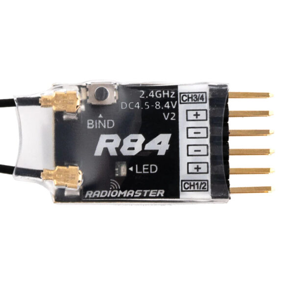 RadioMaster R84 V2 Receiver - 2.4GHZ 4Channel PWM Receiver Compatible for Frsky D8/D16, Futaba SFHSS, Suitable for FPV Drone Airplane Models 5 RadioMaster R84 V2 Receiver - 2.4GHZ 4Channel PWM Receiver Compatible for Frsky D8/D16, Futaba SFHSS, Suitable for FPV Drone Airplane Models - صورة RadioMaster R84 V2 Receiver - 2.4GHZ 4Channel PWM Receiver Compatible for Frsky D8/D16, Futaba SFHSS, Suitable for FPV Drone Airplane Models - صورة 5