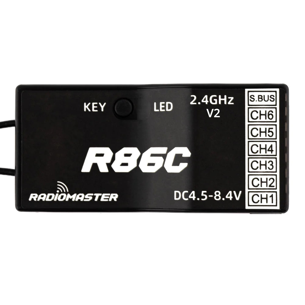 RadioMaster R86C V2 Receiver - 2.4GHZ 6 Channel PWM / 8 Channel Sbus Compatible With Frsky D8 / D16 and Futaba SFHSS 3 RadioMaster R86C V2 Receiver - 2.4GHZ 6 Channel PWM / 8 Channel Sbus Compatible With Frsky D8 / D16 and Futaba SFHSS - Image 3