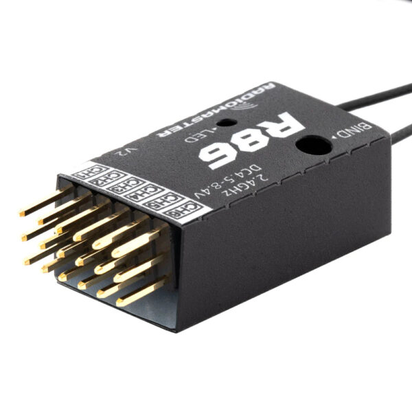 RadioMaster R86 V2 Receiver - 2.4GHZ 6Channel PWM Receiver Compatible With D8, D16, SFHSS 5 RadioMaster R86 V2 Receiver - 2.4GHZ 6Channel PWM Receiver Compatible With D8, D16, SFHSS - صورة RadioMaster R86 V2 Receiver - 2.4GHZ 6Channel PWM Receiver Compatible With D8, D16, SFHSS - صورة 5