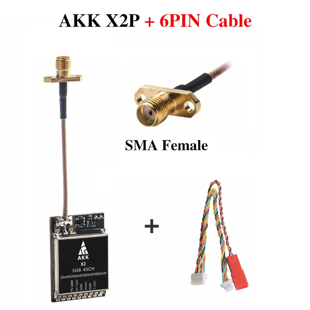AKK X2P/X2 5.8Ghz 40CH VTX - 0.01mW/25mW/200mW/500mW/800mW Switchable FPV Video Transmitter Compatible Betaflight OSD FC — изображение 6