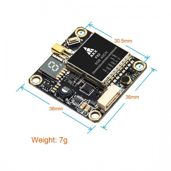 AKK FX2 VTX - 5.8Ghz 40CH 25mW/200mW/500mW/800mW Switchable FPV Video Transmitter support Betaflight OSD 4 AKK FX2 VTX - 5.8Ghz 40CH 25mW/200mW/500mW/800mW Switchable FPV Video Transmitter support Betaflight OSD — изображение 4