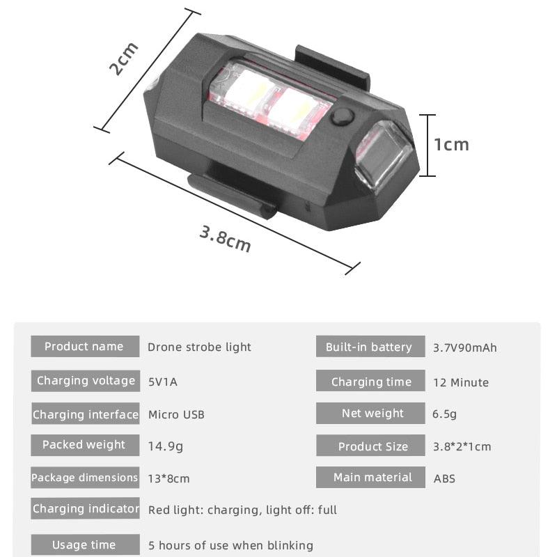 Strobe Light Drone Warning Light Anti-collision Warning Light USB Charging Signal Indicator Drone Motorcycle Bicycle Accessories 9 Strobe Light Drone Warning Light Anti-collision Warning Light USB Charging Signal Indicator Drone Motorcycle Bicycle Accessories - Image 9