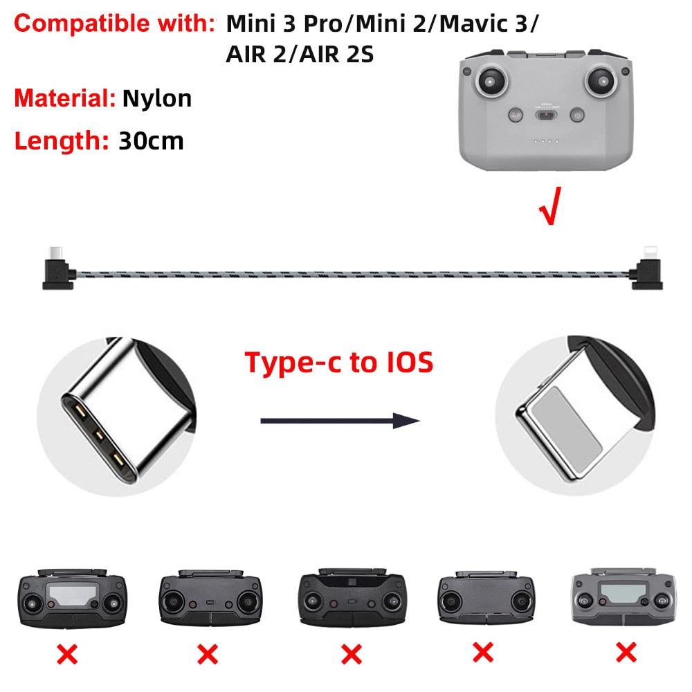 Data Cable OTG Remote Controller to Phone Tablet Connector USB TypeC IOS Extend for DJI Mavic MINI/2/3 Pro/SE/Pro/Air/Mavic 2/3 19 Data Cable OTG Remote Controller to Phone Tablet Connector USB TypeC IOS Extend for DJI Mavic MINI/2/3 Pro/SE/Pro/Air/Mavic 2/3 - Image 19