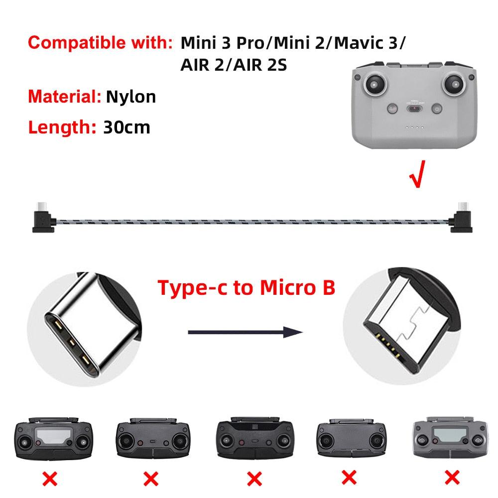 Data Cable OTG Remote Controller to Phone Tablet Connector USB TypeC IOS Extend for DJI Mavic MINI/2/3 Pro/SE/Pro/Air/Mavic 2/3 3 Data Cable OTG Remote Controller to Phone Tablet Connector USB TypeC IOS Extend for DJI Mavic MINI/2/3 Pro/SE/Pro/Air/Mavic 2/3 - Image 3