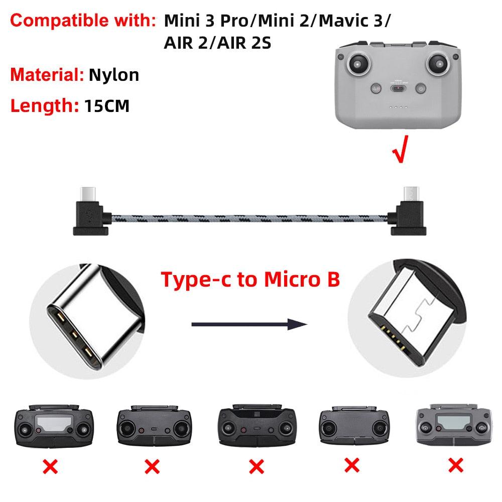 Data Cable OTG Remote Controller to Phone Tablet Connector USB TypeC IOS Extend for DJI Mavic MINI/2/3 Pro/SE/Pro/Air/Mavic 2/3 14 Data Cable OTG Remote Controller to Phone Tablet Connector USB TypeC IOS Extend for DJI Mavic MINI/2/3 Pro/SE/Pro/Air/Mavic 2/3 - Image 14