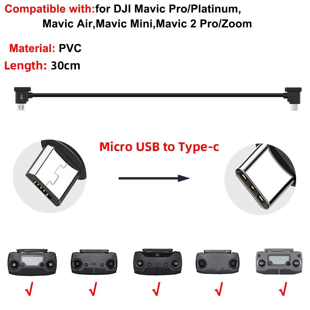 Data Cable OTG Remote Controller to Phone Tablet Connector USB TypeC IOS Extend for DJI Mavic MINI/2/3 Pro/SE/Pro/Air/Mavic 2/3 12 Data Cable OTG Remote Controller to Phone Tablet Connector USB TypeC IOS Extend for DJI Mavic MINI/2/3 Pro/SE/Pro/Air/Mavic 2/3 - Image 12