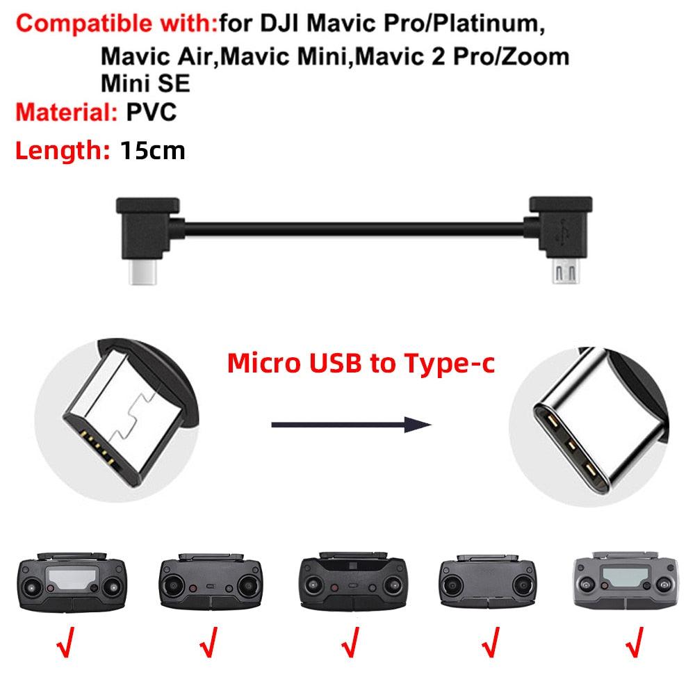 Data Cable OTG Remote Controller to Phone Tablet Connector USB TypeC IOS Extend for DJI Mavic MINI/2/3 Pro/SE/Pro/Air/Mavic 2/3 5 Data Cable OTG Remote Controller to Phone Tablet Connector USB TypeC IOS Extend for DJI Mavic MINI/2/3 Pro/SE/Pro/Air/Mavic 2/3 - Image 5