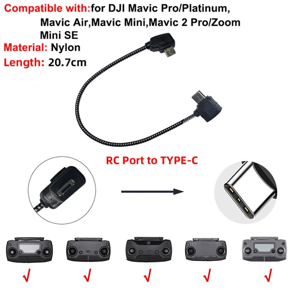 Data Cable OTG Remote Controller to Phone Tablet Connector USB TypeC IOS Extend for DJI Mavic MINI/2/3 Pro/SE/Pro/Air/Mavic 2/3 20 Data Cable OTG Remote Controller to Phone Tablet Connector USB TypeC IOS Extend for DJI Mavic MINI/2/3 Pro/SE/Pro/Air/Mavic 2/3 - Image 20