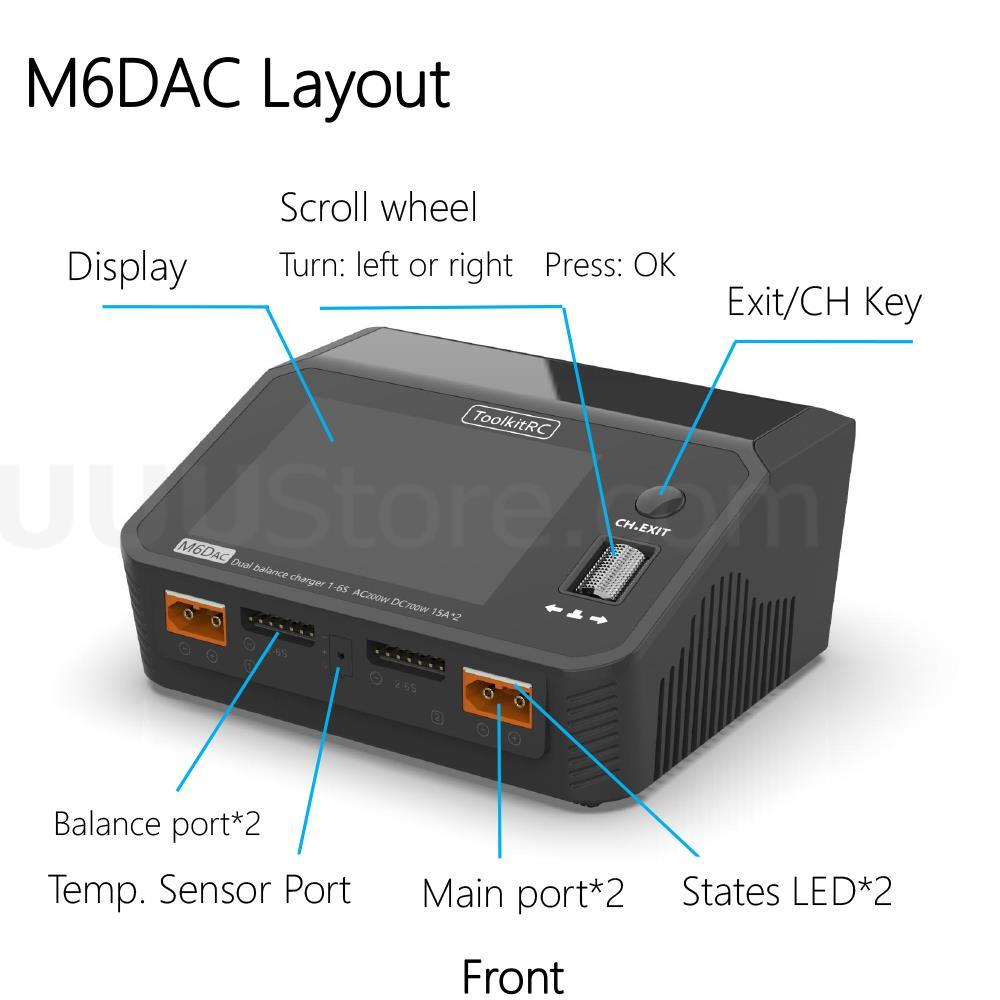 ToolkitRC M6DAC Charger - 350W x 2 USB-C 65W AC DC Dual Smart Charger Discharger Battery Balance for 1-6S Lipo LiHV Lion NiMh Pb Cell 3 ToolkitRC M6DAC Charger - 350W x 2 USB-C 65W AC DC Dual Smart Charger Discharger Battery Balance for 1-6S Lipo LiHV Lion NiMh Pb Cell - Image 3