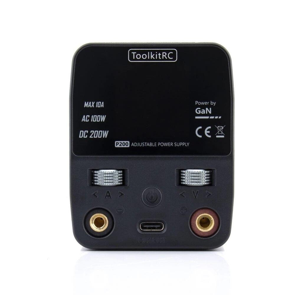 ToolkitRC P200 Power Supply - Mini 30V AC100W DC200W 10A GaN Adjustable Mini Desktop Power Supply USB Output Drone Battery Charger - Image 4