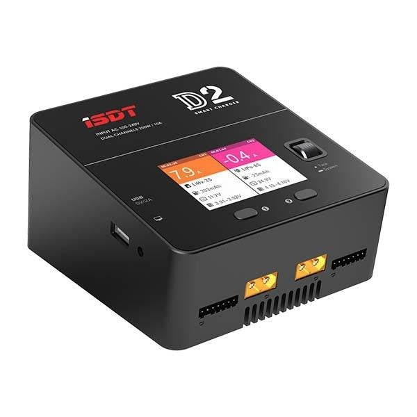 ISDT D2 Drone Charger - 200W 20A AC Dual Channel Output Smart Battery Balance Charger