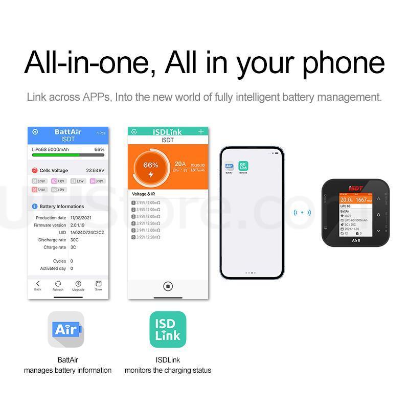 ISDT Air8 Charger - Lipo power Balance Battery Charger Discharger 20A 500W DC 1-8S Li-Po Li-Hv Li-Ion Li-Fe NiMH Ni-Cd Pb FPV Drone Charger 4 ISDT Air8 Charger - Lipo power Balance Battery Charger Discharger 20A 500W DC 1-8S Li-Po Li-Hv Li-Ion Li-Fe NiMH Ni-Cd Pb FPV Drone Charger - Image 4