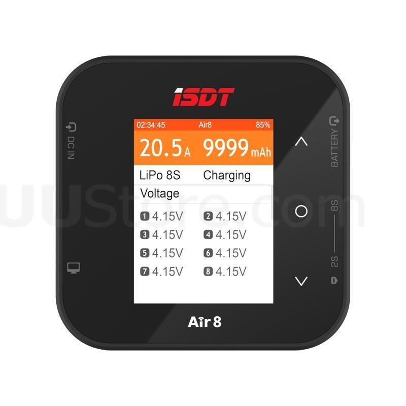 ISDT Air8 Charger - Lipo power Balance Battery Charger Discharger 20A 500W DC 1-8S Li-Po Li-Hv Li-Ion Li-Fe NiMH Ni-Cd Pb FPV Drone Charger
