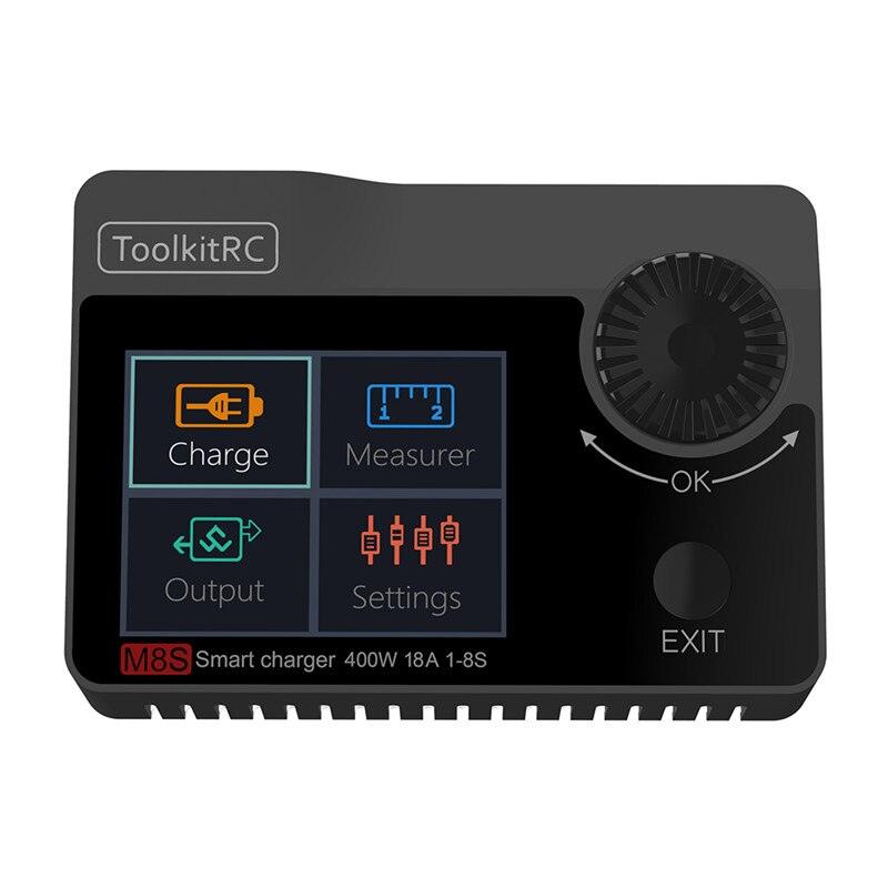 ToolkitRC M8S Charger - 400W 18A 2.4 TFT inch Color LCD Screen Balance Charger Discharger for 2S - 8S Lipo For Rc racing drone battery charger 7 ToolkitRC M8S Charger - 400W 18A 2.4 TFT inch Color LCD Screen Balance Charger Discharger for 2S - 8S Lipo For Rc racing drone battery charger — изображение 7