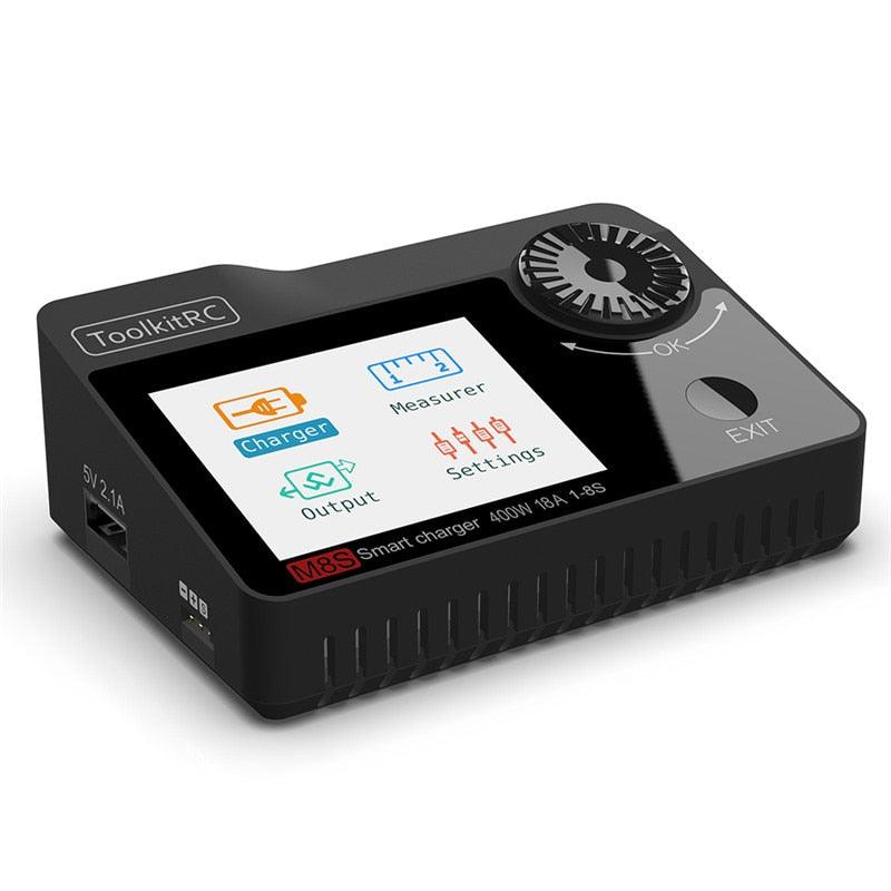 ToolkitRC M8S Charger - 400W 18A 2.4 TFT inch Color LCD Screen Balance Charger Discharger for 2S - 8S Lipo For Rc racing drone battery charger 2 ToolkitRC M8S Charger - 400W 18A 2.4 TFT inch Color LCD Screen Balance Charger Discharger for 2S - 8S Lipo For Rc racing drone battery charger — изображение 2